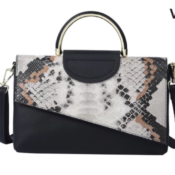 New Genuine Leather Snake Print Handbag - Picture 5 of 6